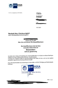 İnşaat Alanı denklik Belgesi